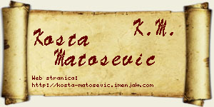 Kosta Matošević vizit kartica